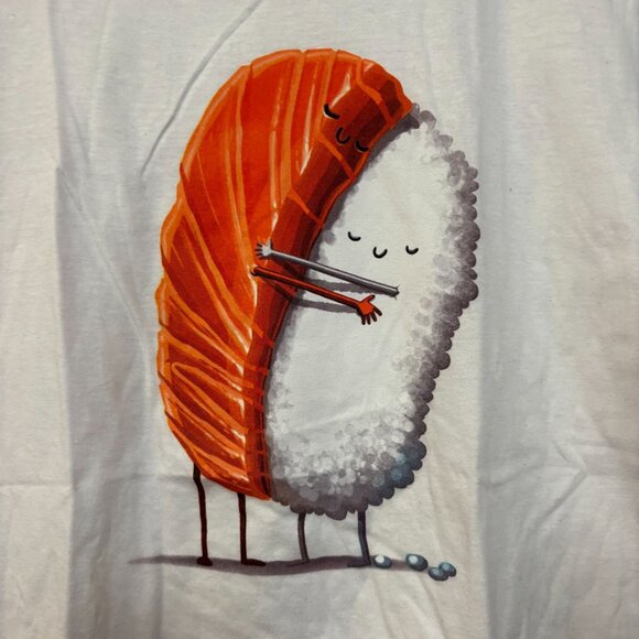 Threadless Sushi Hug Kawaii Graphic Design T-Shirt Small - Picture 2 of 4